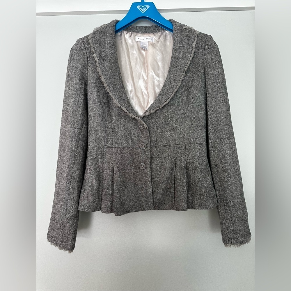 White House Black Market Charcoal Blazer 4 gray